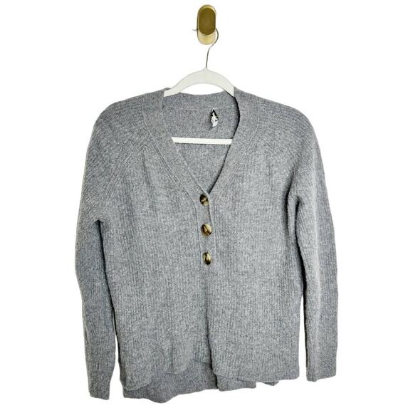 Madewell Lyle Knit Natural Gray Merino Wool Blend Henley Pullover Sweater Small - Picture 2 of 6